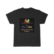 Load image into Gallery viewer, No Stare Autism. Men&#39;s Short Sleeve Tee
