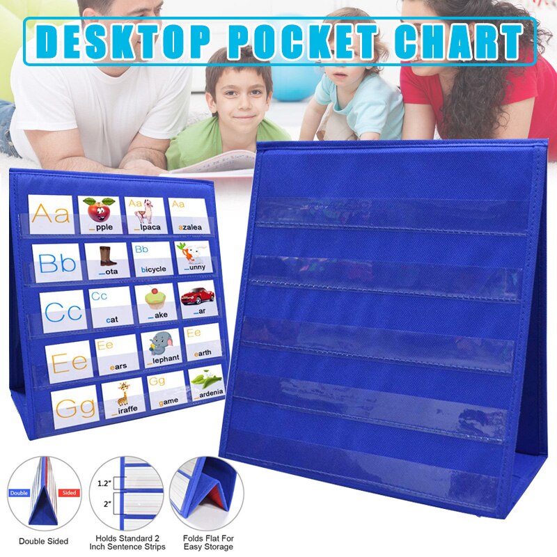 Double-sided Self-standing Foldable Desktop Pocket Chart