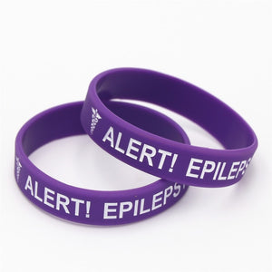 1PC Epilepsy Silicone Wristband  Medical Alert Bracelet